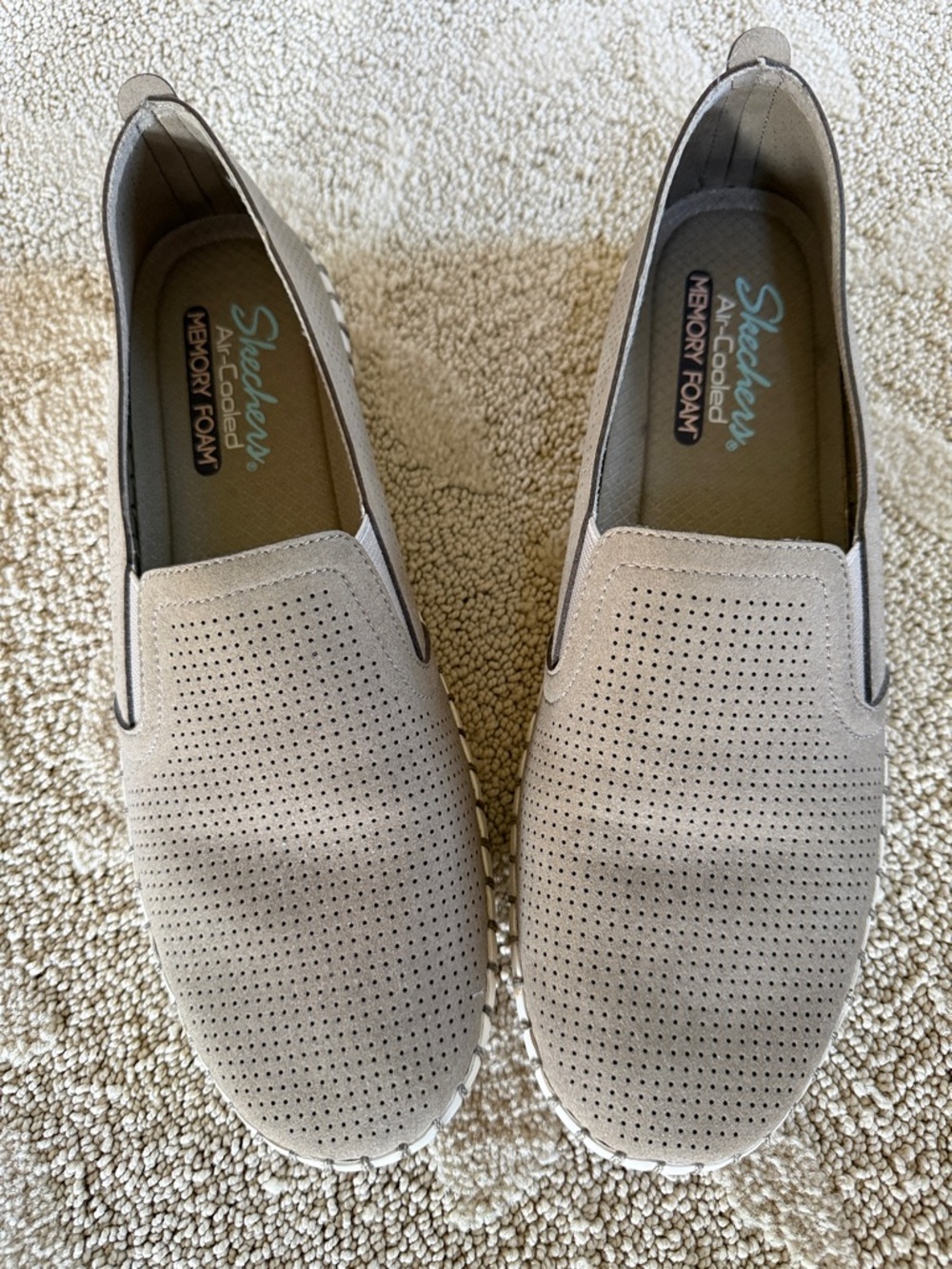 Skechers Women's Perforated Slip-On Loafers - Beige
